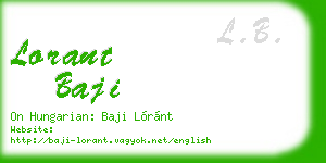 lorant baji business card