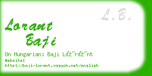 lorant baji business card